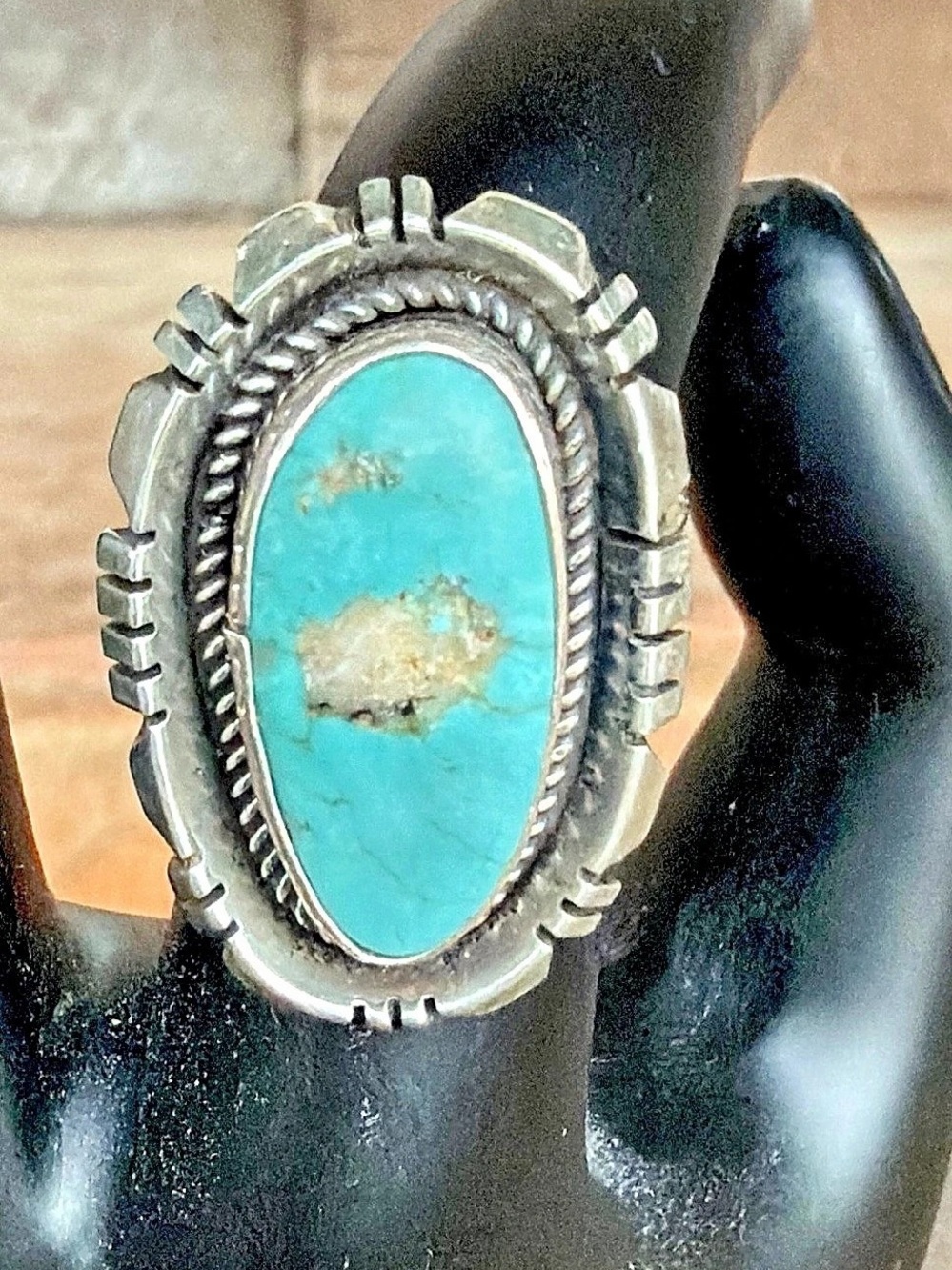 Turquoise Sterling Silver Ring Size 6.5